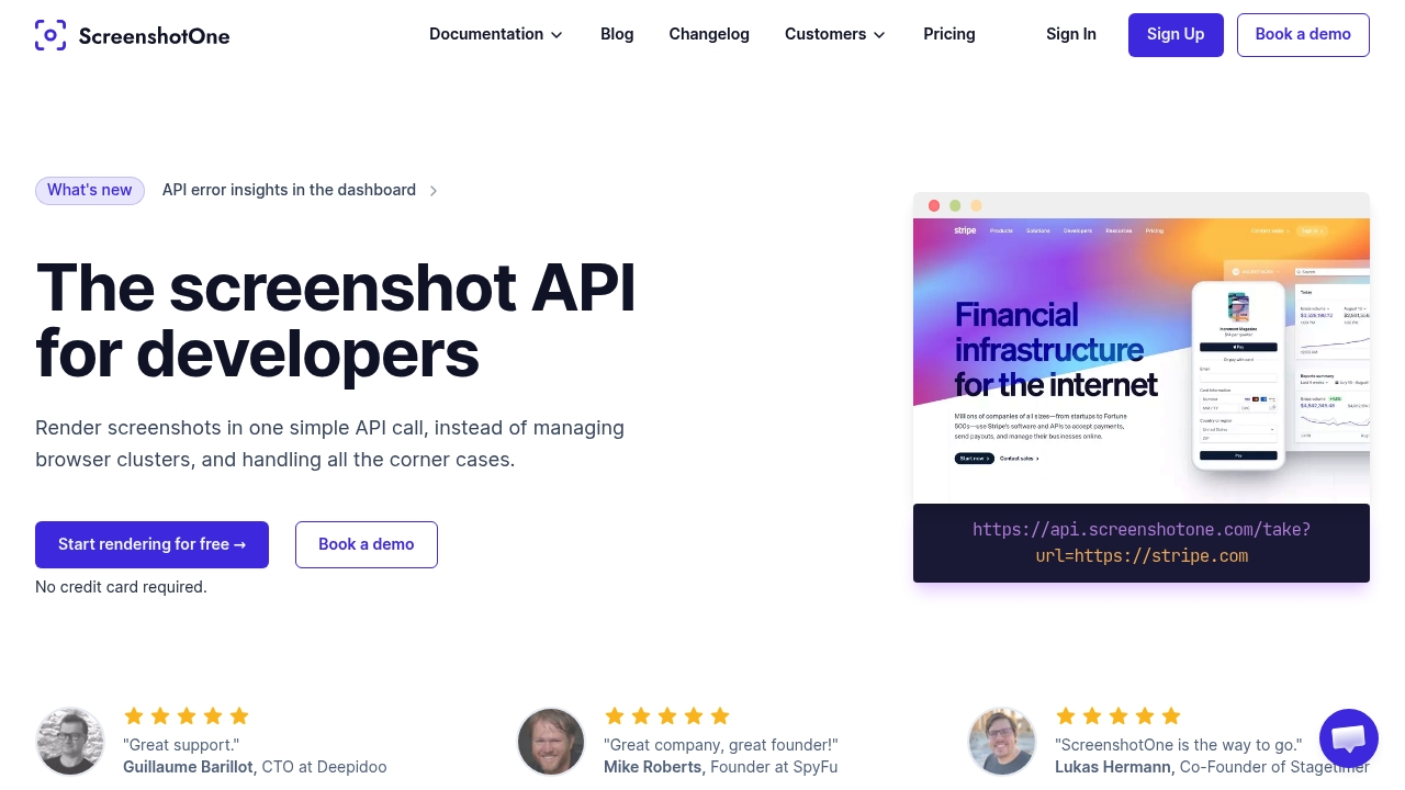 The Screenshot API for developers