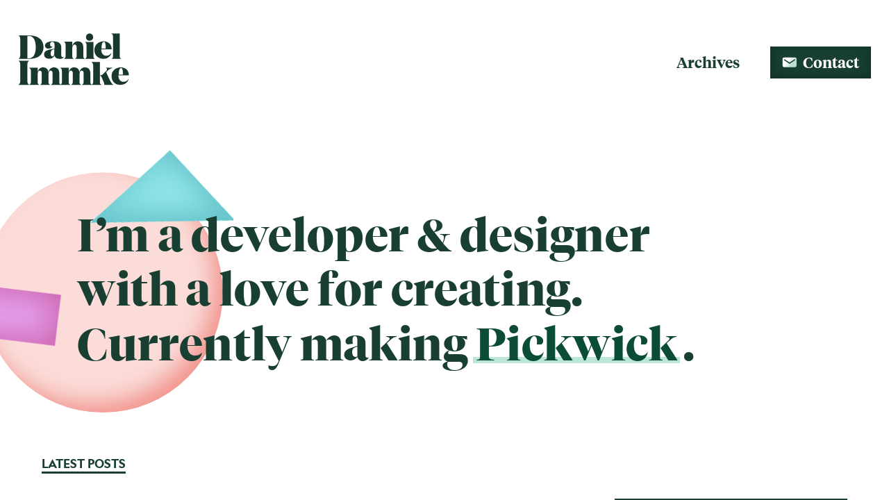 Daniel Immke’s Personal Website