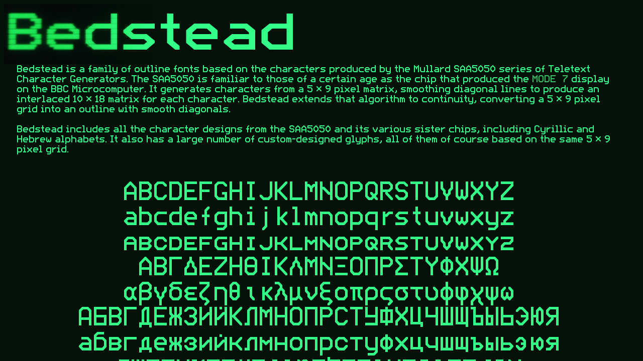 Bedstead – MODE 7 for the 21st century