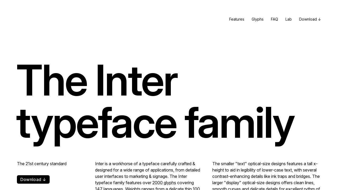 Inter font family