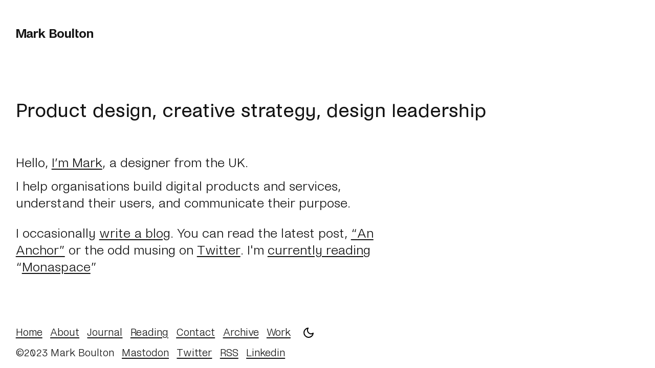 Product design, creative strategy, design leadership - Mark Boulton