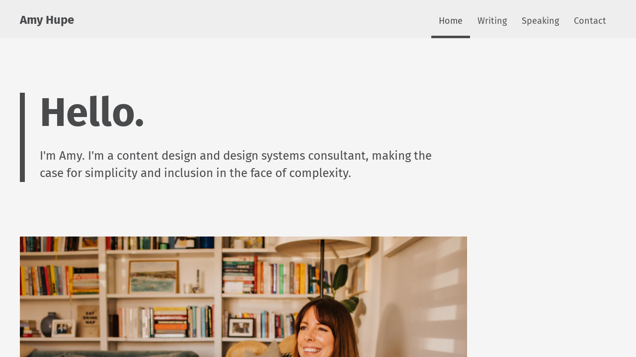 Amy Hupe: content design and design systems consultant